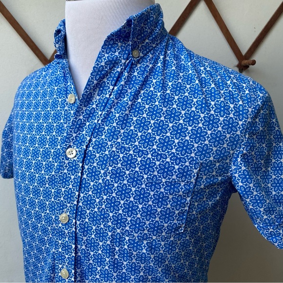 Vintage Kennington California Blue Flower Power Button Down Shirt Small - Picture 3 of 11